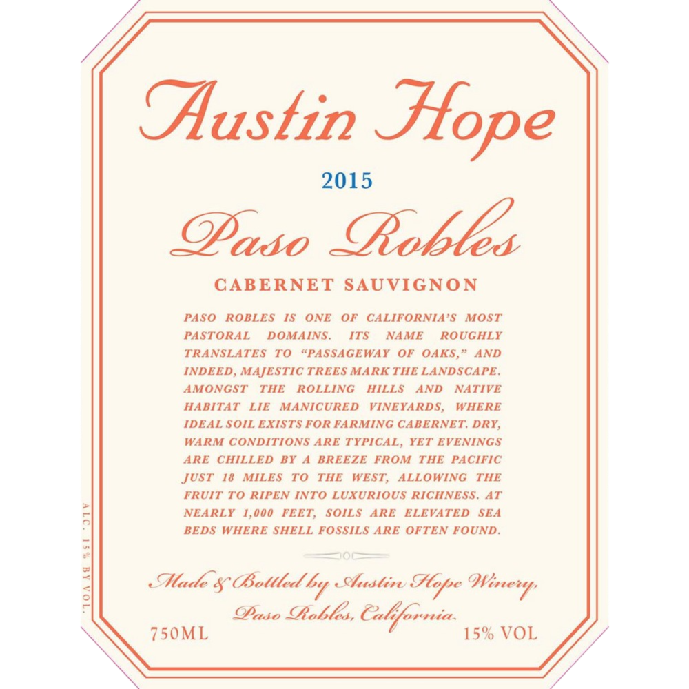 Austin Hope Paso Robles Cabernet Sauvignon - 750ML Red