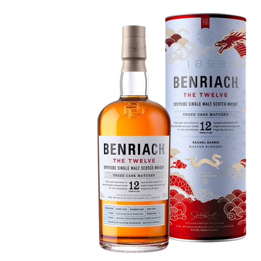 BenRiach 12 Years Old The Twelve Three Cask Matured Speyside Single Malt Scotch Whisky - 750ML 