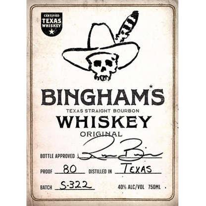 Bingham’s Original Texas Straight Bourbon by Ryan Bingham - 750ML 