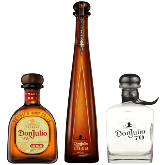 Don Julio 1942 Anejo Tequila & Don Julio Tequila Reposado & Don Julio Anejo 70th Anniversary Tequila Bundle - 750ML 