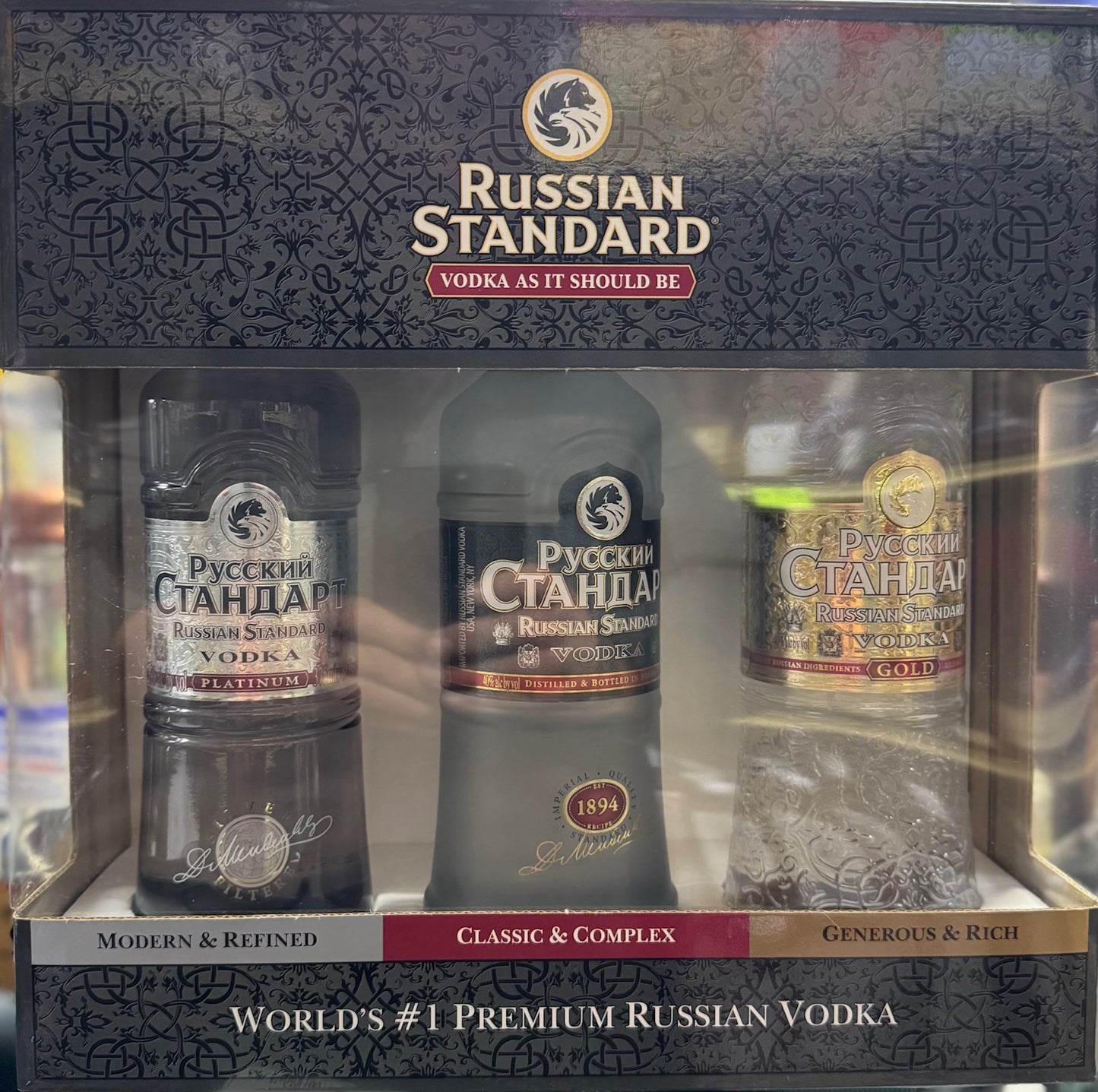 Russian Standard Gift Set 3/375ml Gold, Platnum and Regular