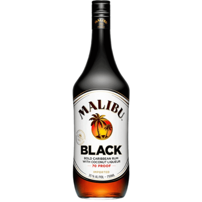 Malibu Black Flavored Caribbean Rum with Coconut Liqueur - 750ML 