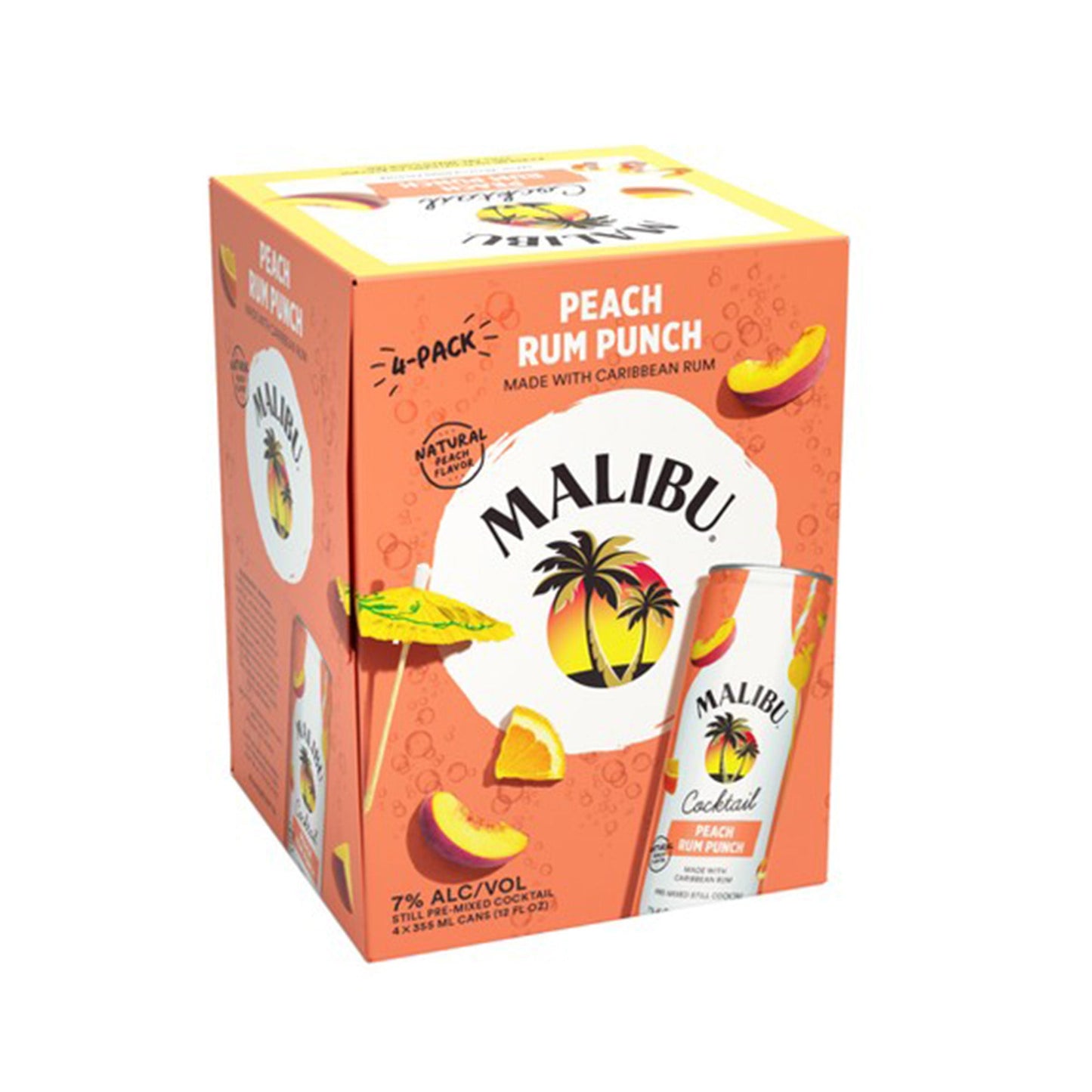 Malibu Cocktail Peach Rum Punch - 4PK