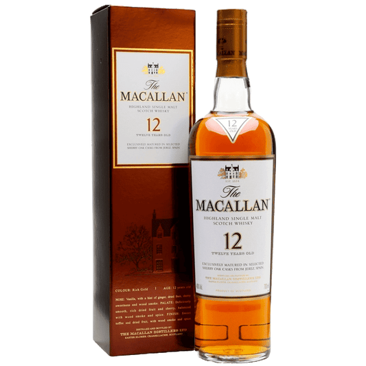 The Macallan 12 Years Sherry Oak Scotch (Brown Box) - 750ML 